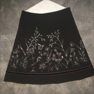 Axcess Brown Linen beaded swing skirt